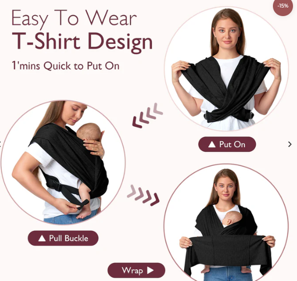 MOMCOZY Carrier Wrap in Black