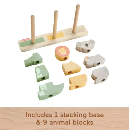 Fisher-Price Wooden Stack & Sort Animals 12M+