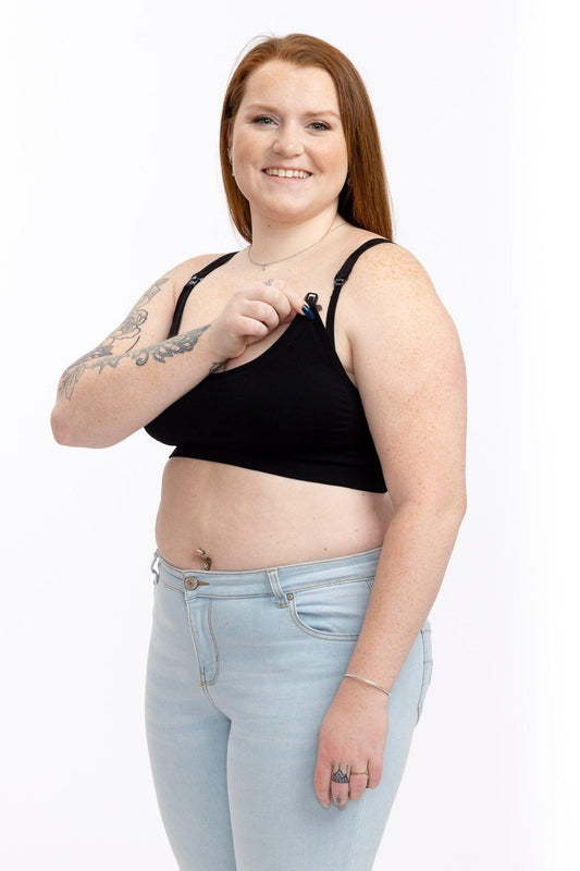 Momzelle Seamless Nursing Bra in Black