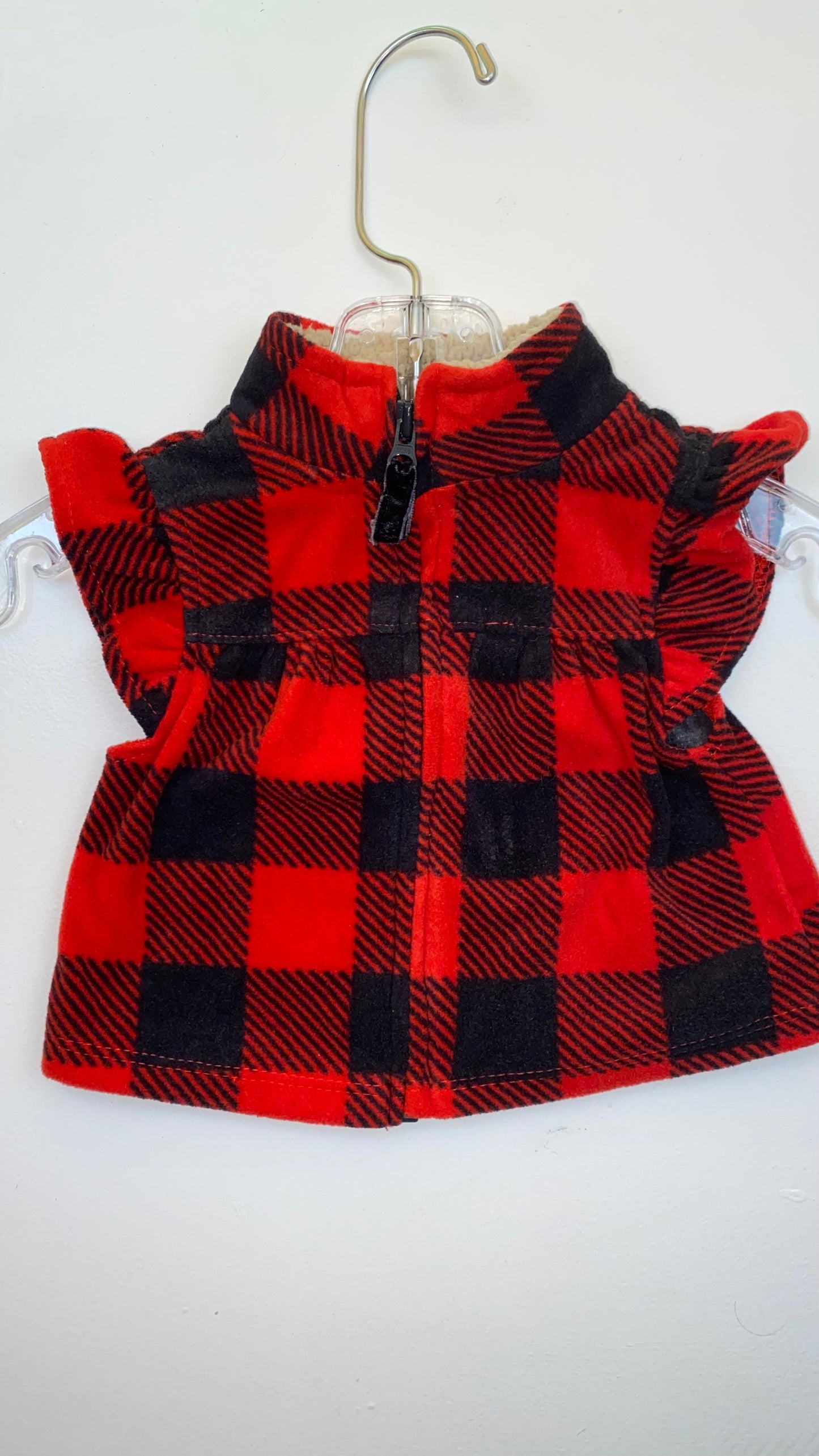 Carter's Fleece Buffalo Plaid Vest NB