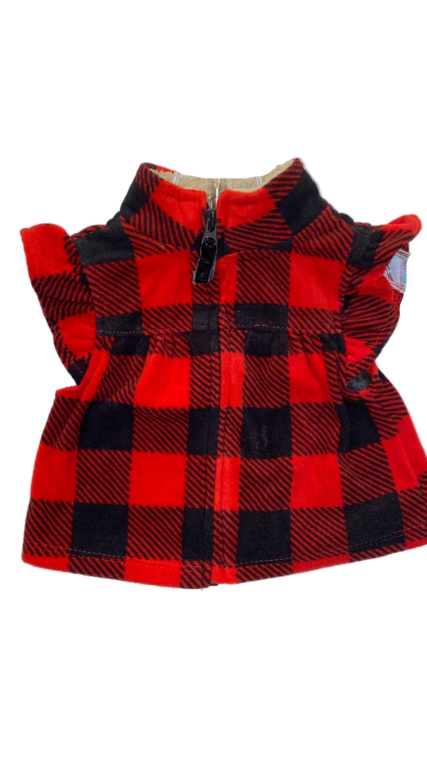 Carter's Fleece Buffalo Plaid Vest NB