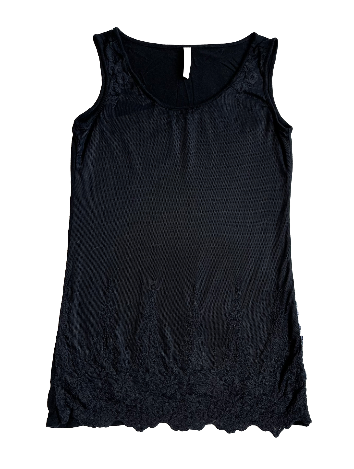 Thyme Black Maternity Tank Top with Lacy Bottom XS