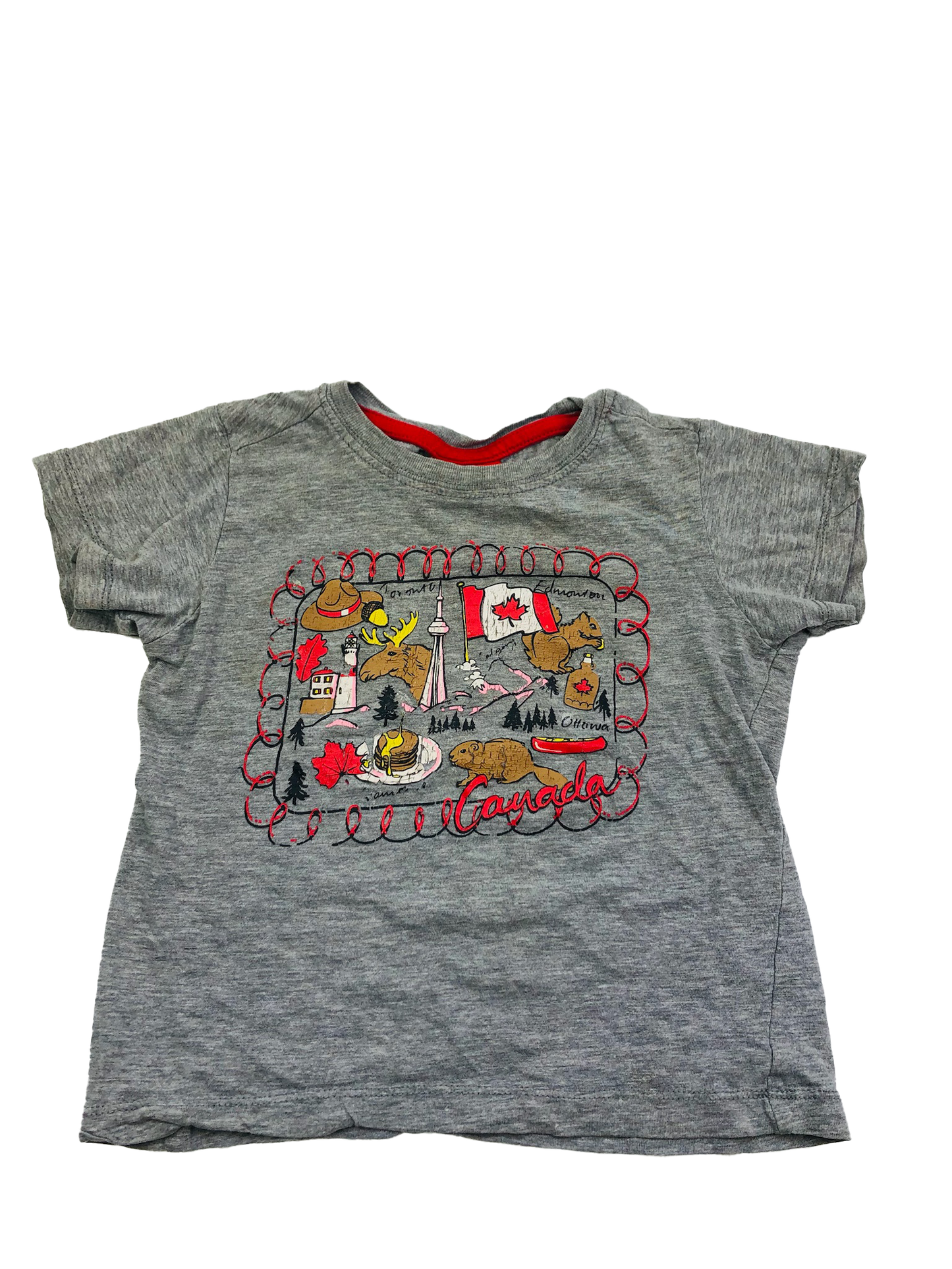 Canada Strong & Free Grey with Decal T-Shirt  4T