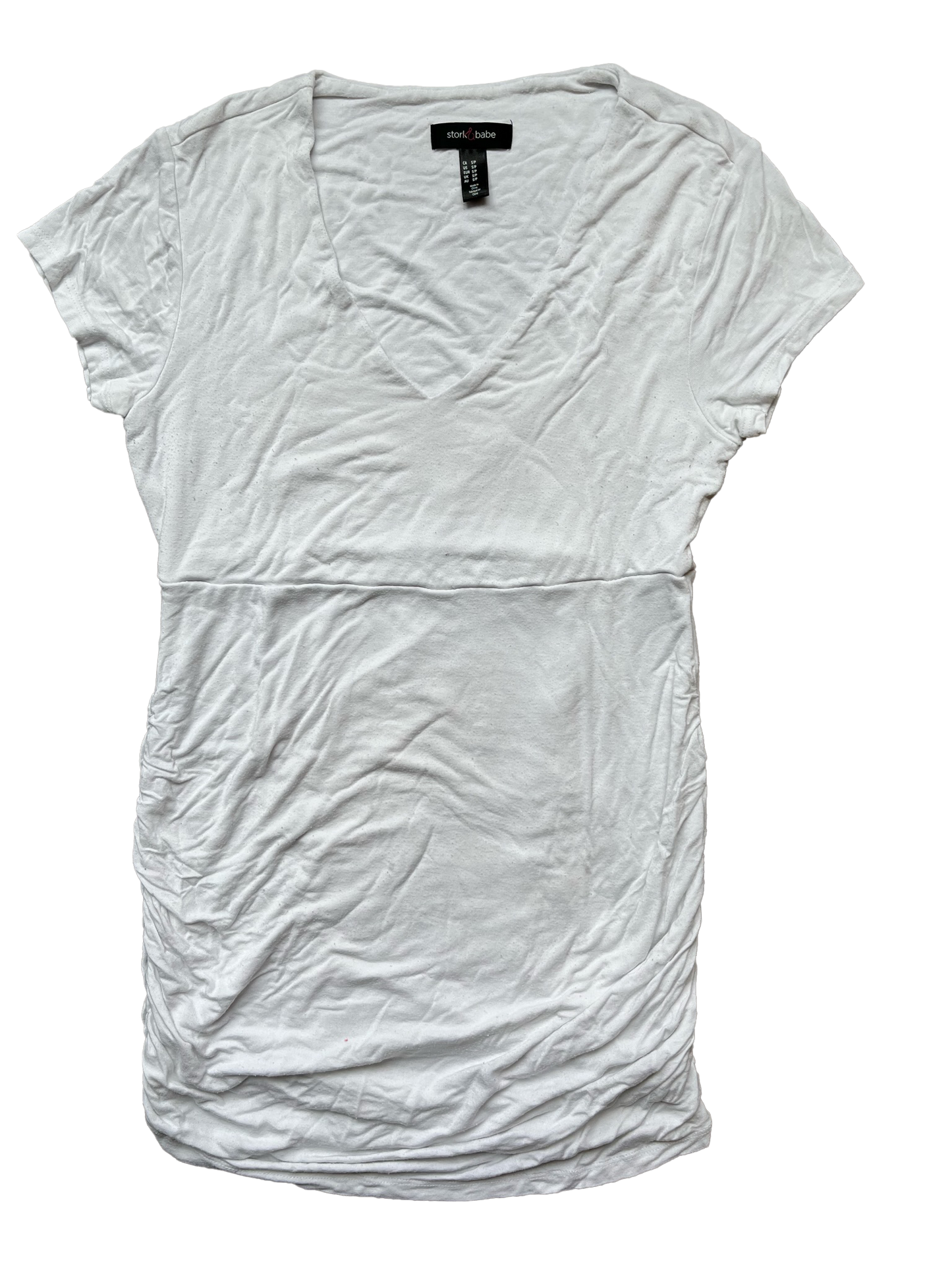 ❗️Stained: Stork & Baby White Maternity T-Shirt S