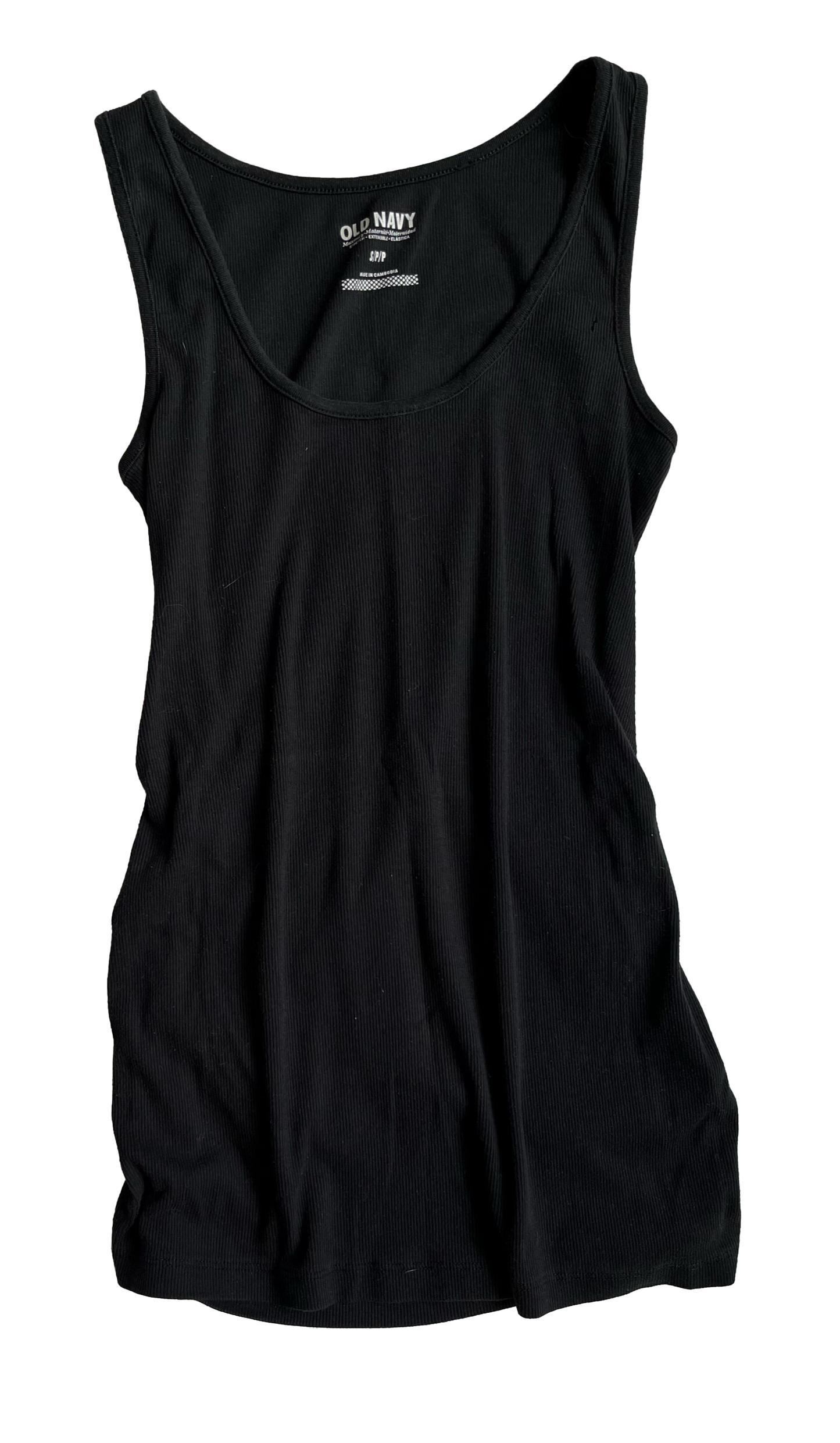 Old Navy Black Ribbed Maternity Tank Top S