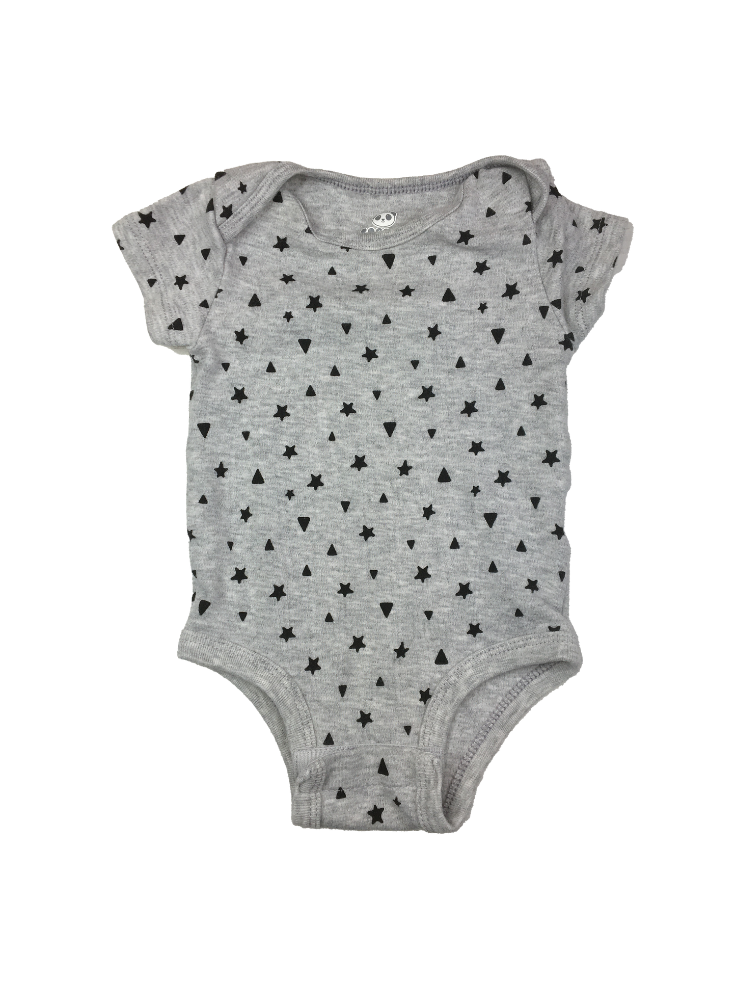 Roco Co Grey Onesie with Black Stars & Triangles6M