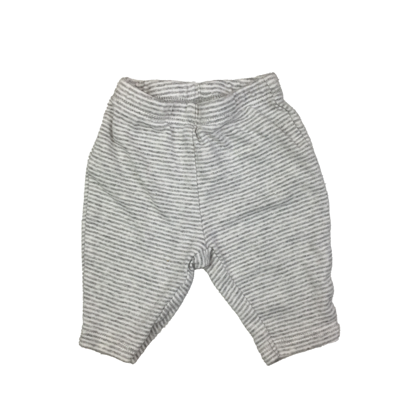 Carter's Grey & White Striped Pull-On Pants NB