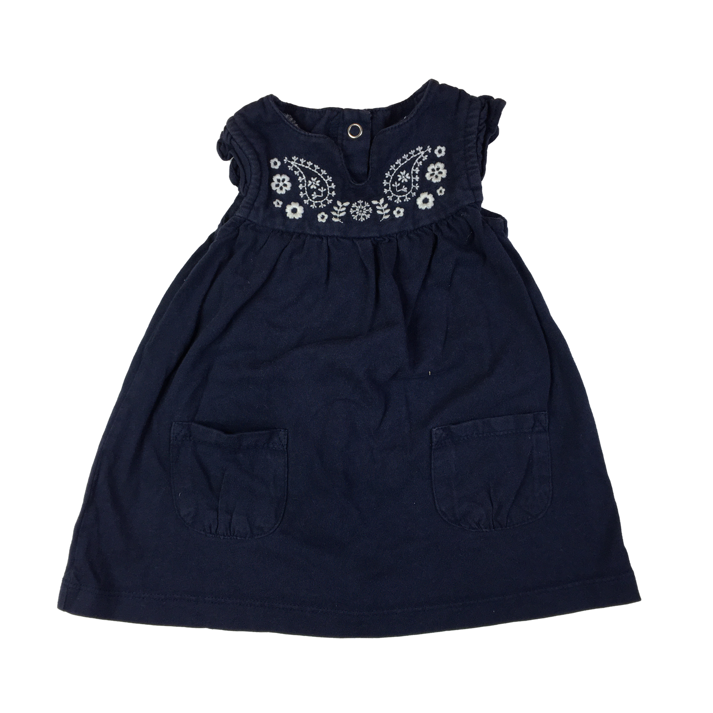 Carter's Navy Sleeveless Dress with Embroidery 6M