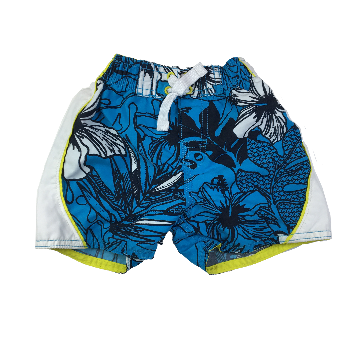 The Children's Place Blue & Yellow Swim Trunks 6-9M