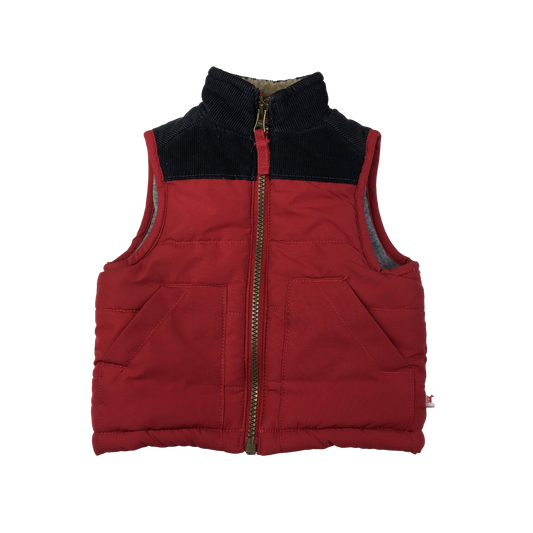 Carter's Red & Black Fleece Lined Vest 3M