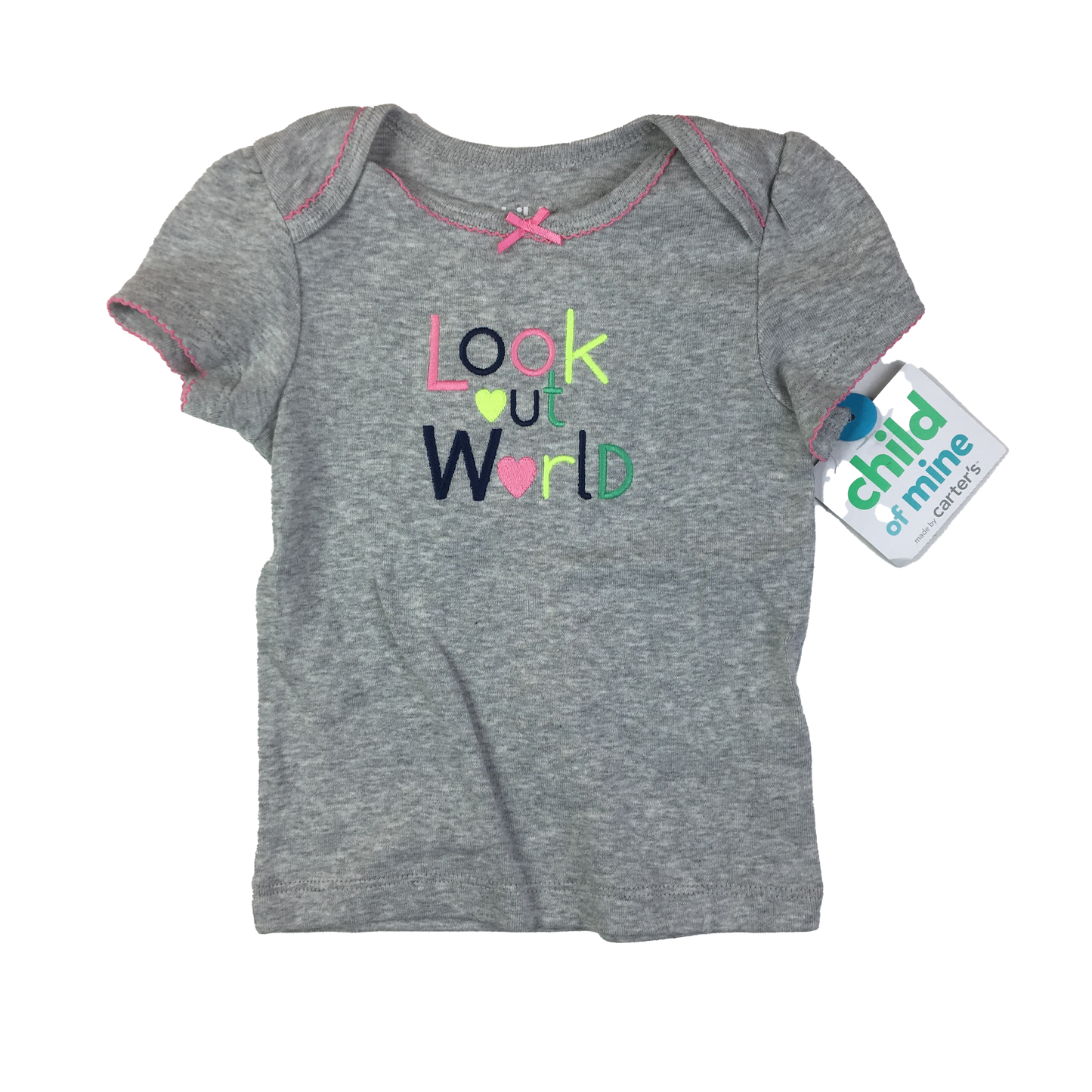 Child of Mine Grey T-Shirt "Look Out World 6-9M