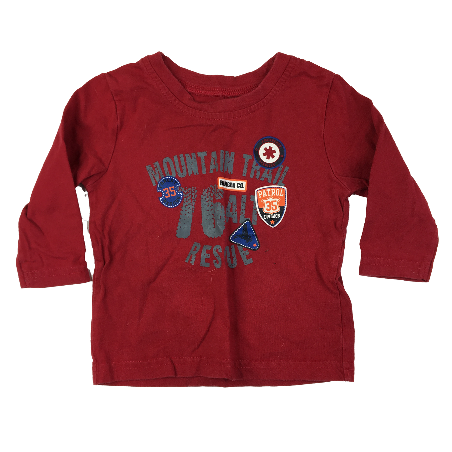 George Red Long Sleeve Shirt "Mountain Trail" 6-12M
