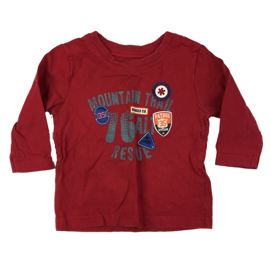 George Red Long Sleeve Shirt "Mountain Trail" 6-12M