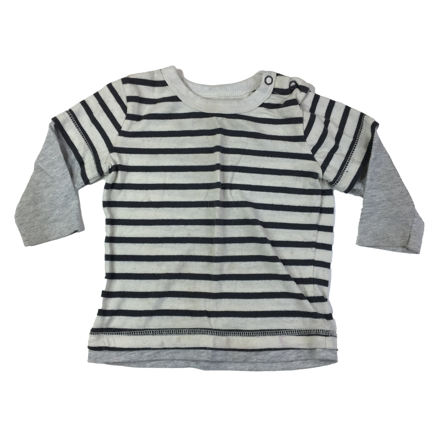 George White Stripped Long Sleeve Shirt 6-12M
