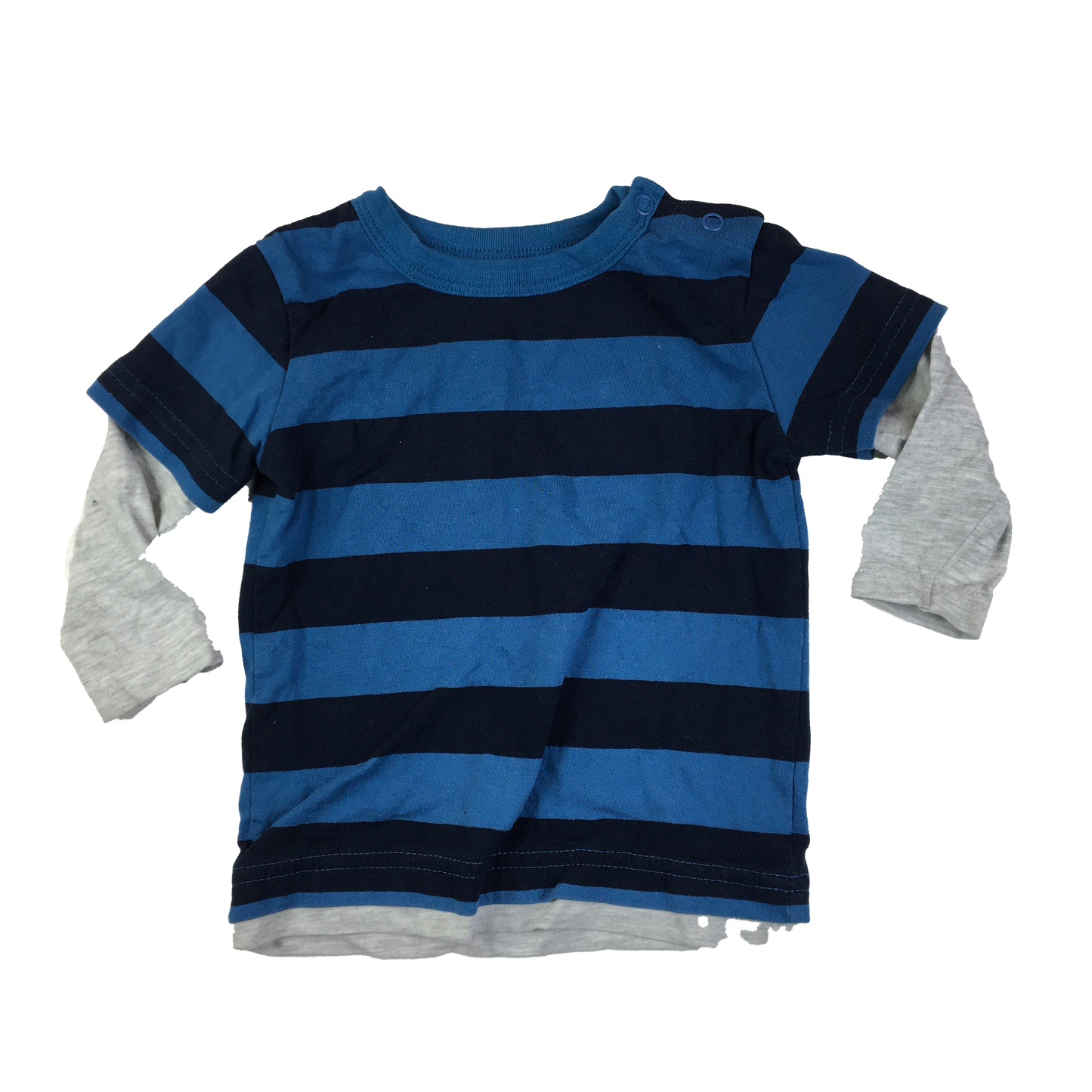 George Blue Striped Long Sleeve Shirt 6-12M