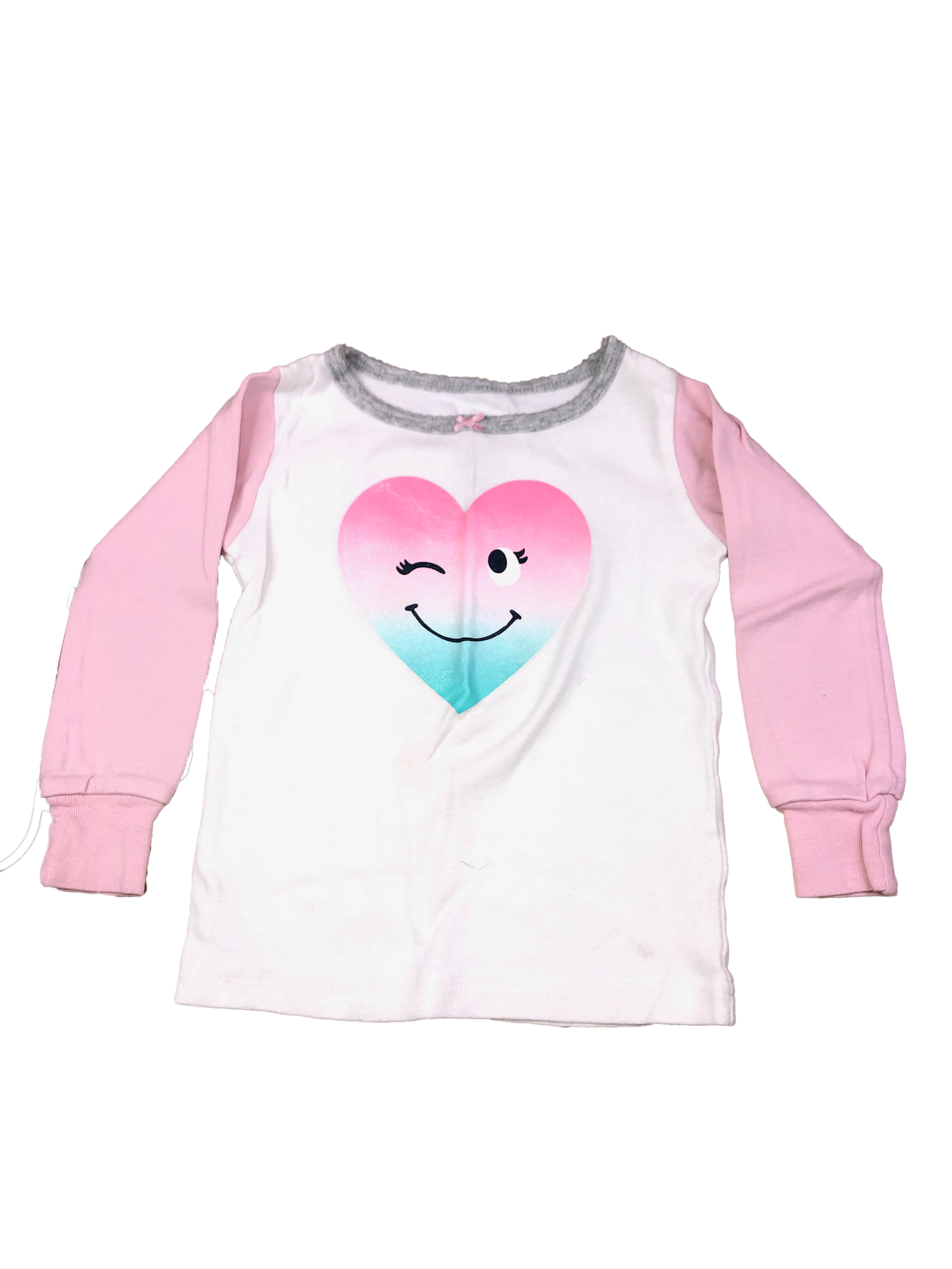 Carter's PJ Top White Long Sleeve with Winking Heart 18M