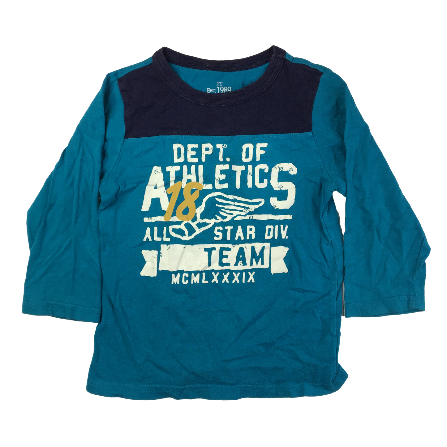 The Children's Place Blue Long Sleeve "Dept of Athletics" 2T