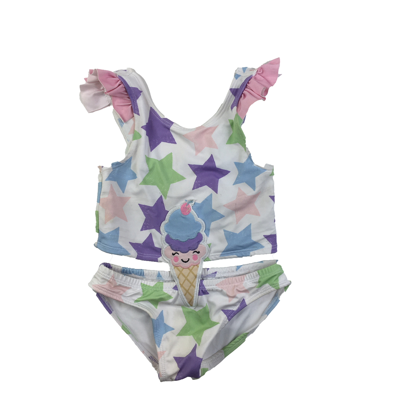Coyote White 2-Piece Swimsuit with Coloured Stars 18-24M
