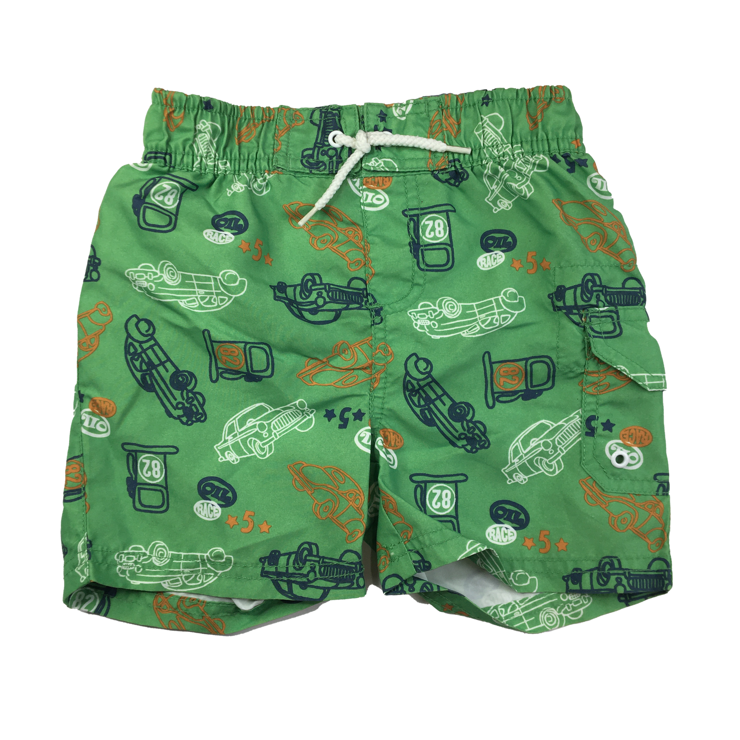 Joe Fresh Green Swim Trunks with Cars 18-24M