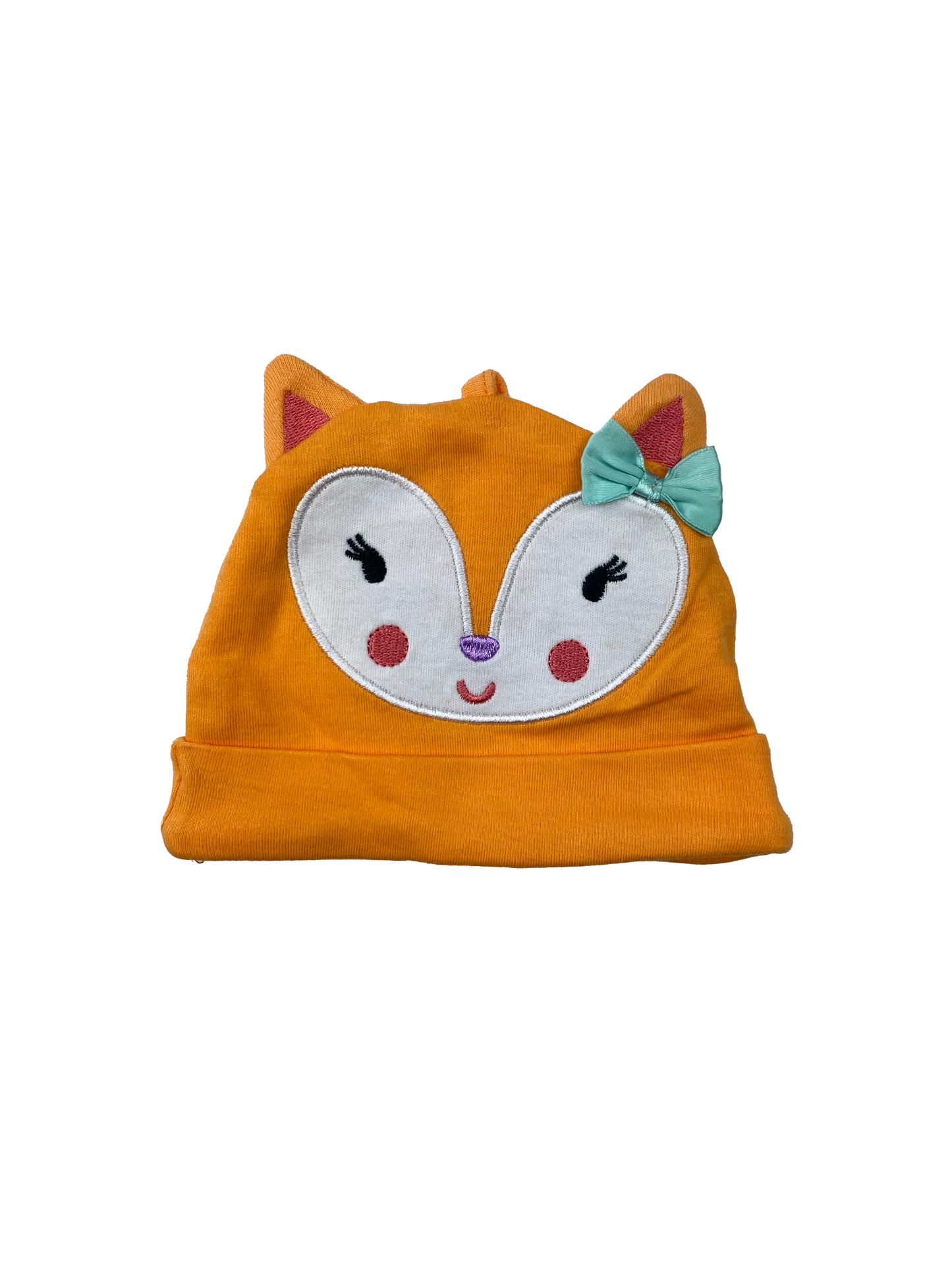 Orange Kitty Face Beanie OS