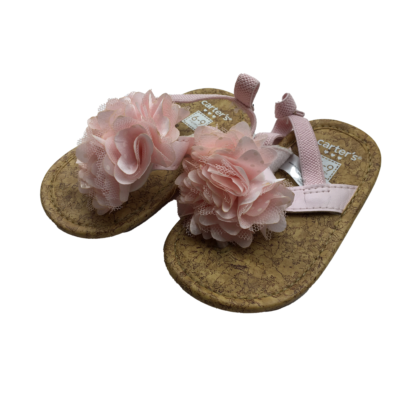 Carter's Sandals with Pink Flower 6-9M