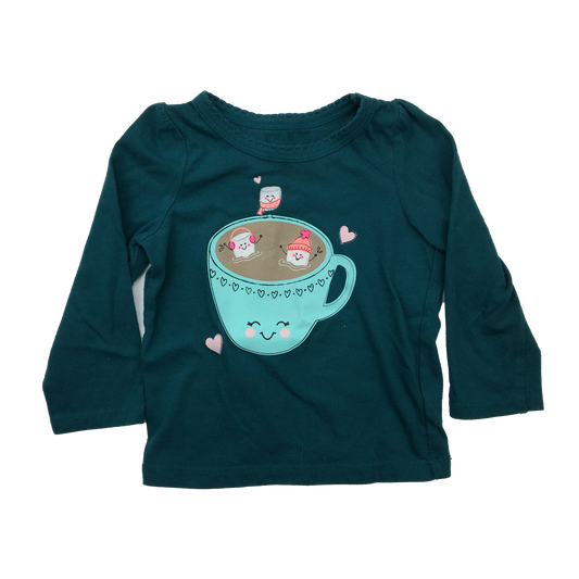 Circo Teal Long Sleeve Shirt with Coffee Mug 12M