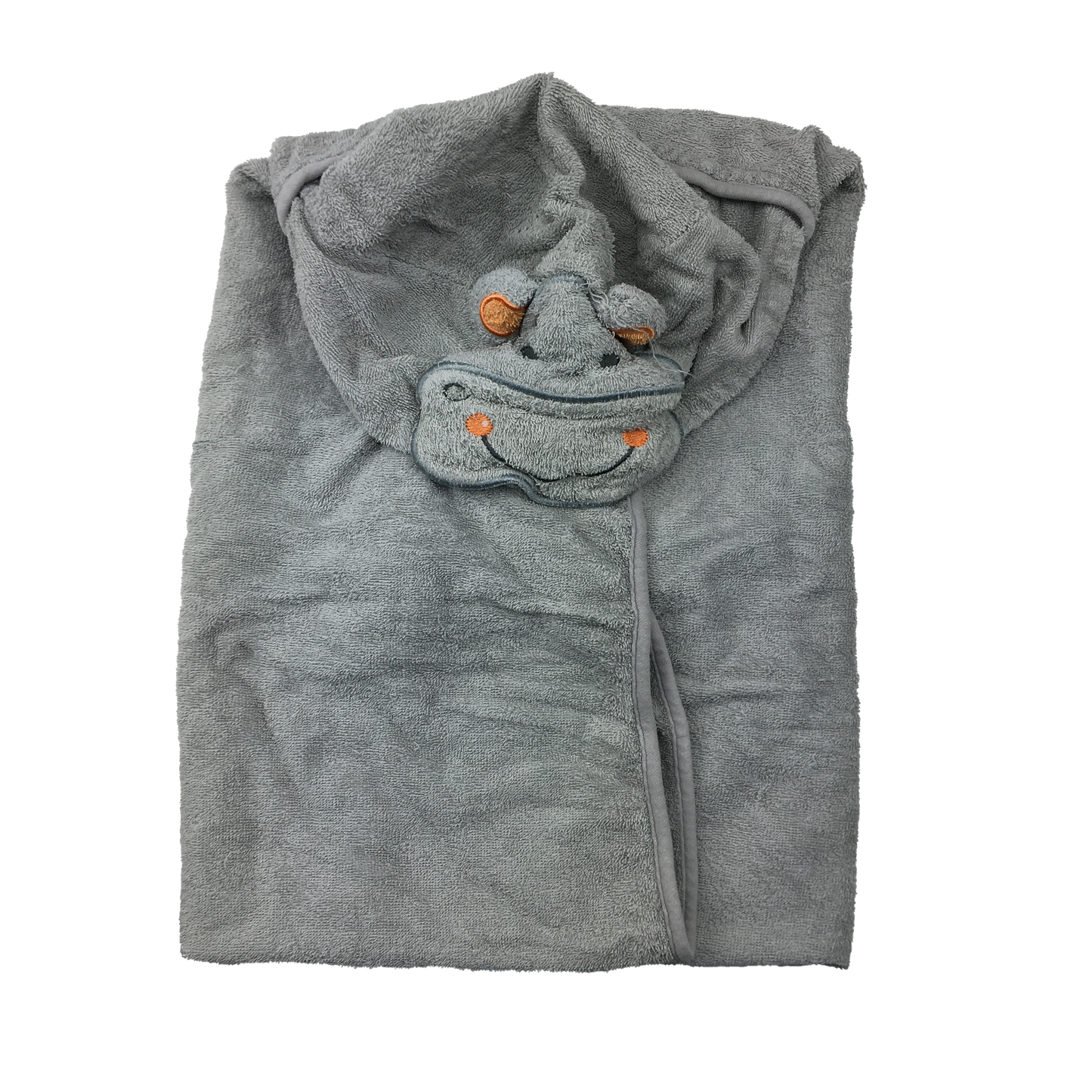 Grey Hooded Towel with Hippo OS