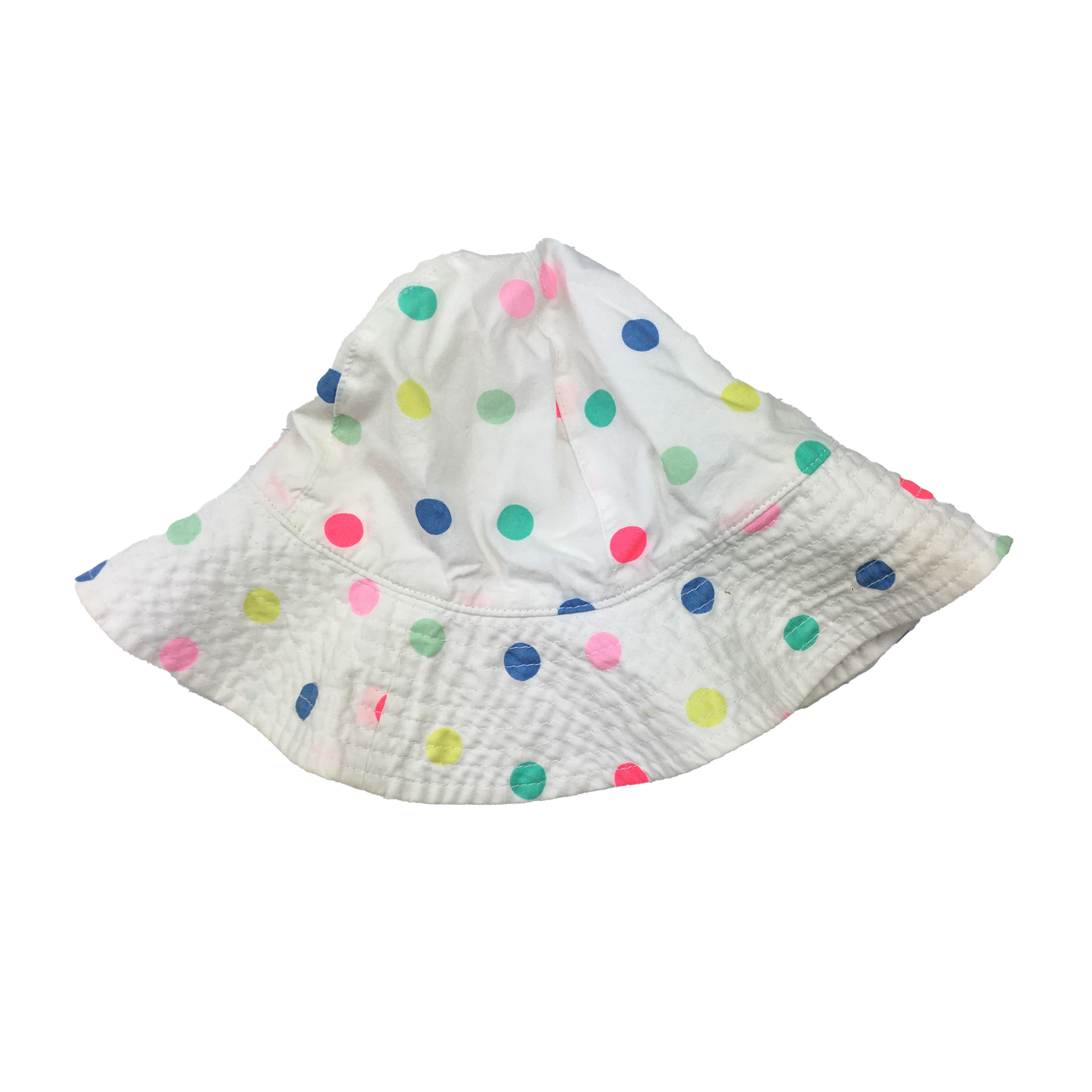 Carter's White Sun Hat with Polka Dots 12-24M
