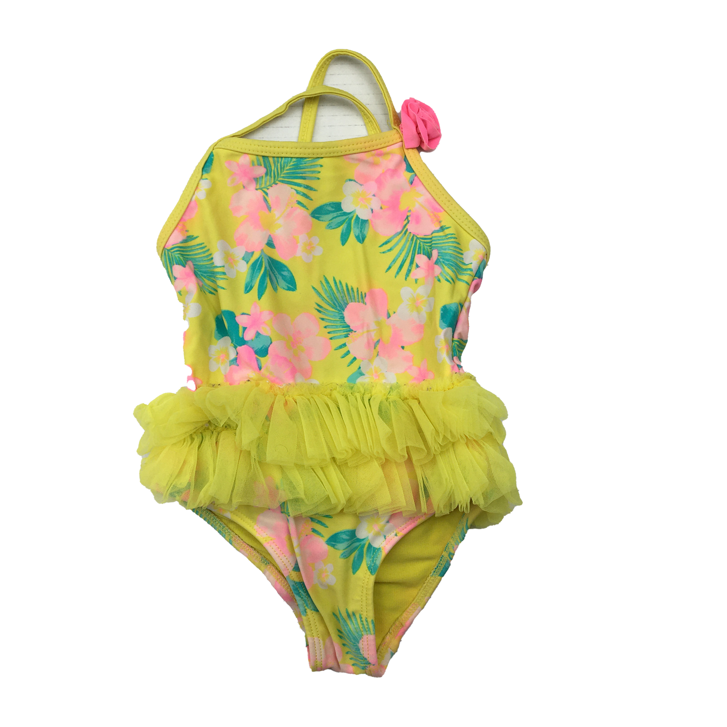George Yellow Swimsuit with Flowers & Tutu 12-18M