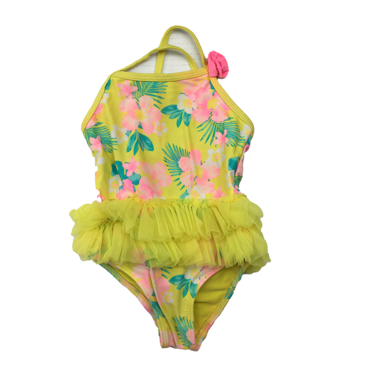 George Yellow Swimsuit with Flowers & Tutu 12-18M