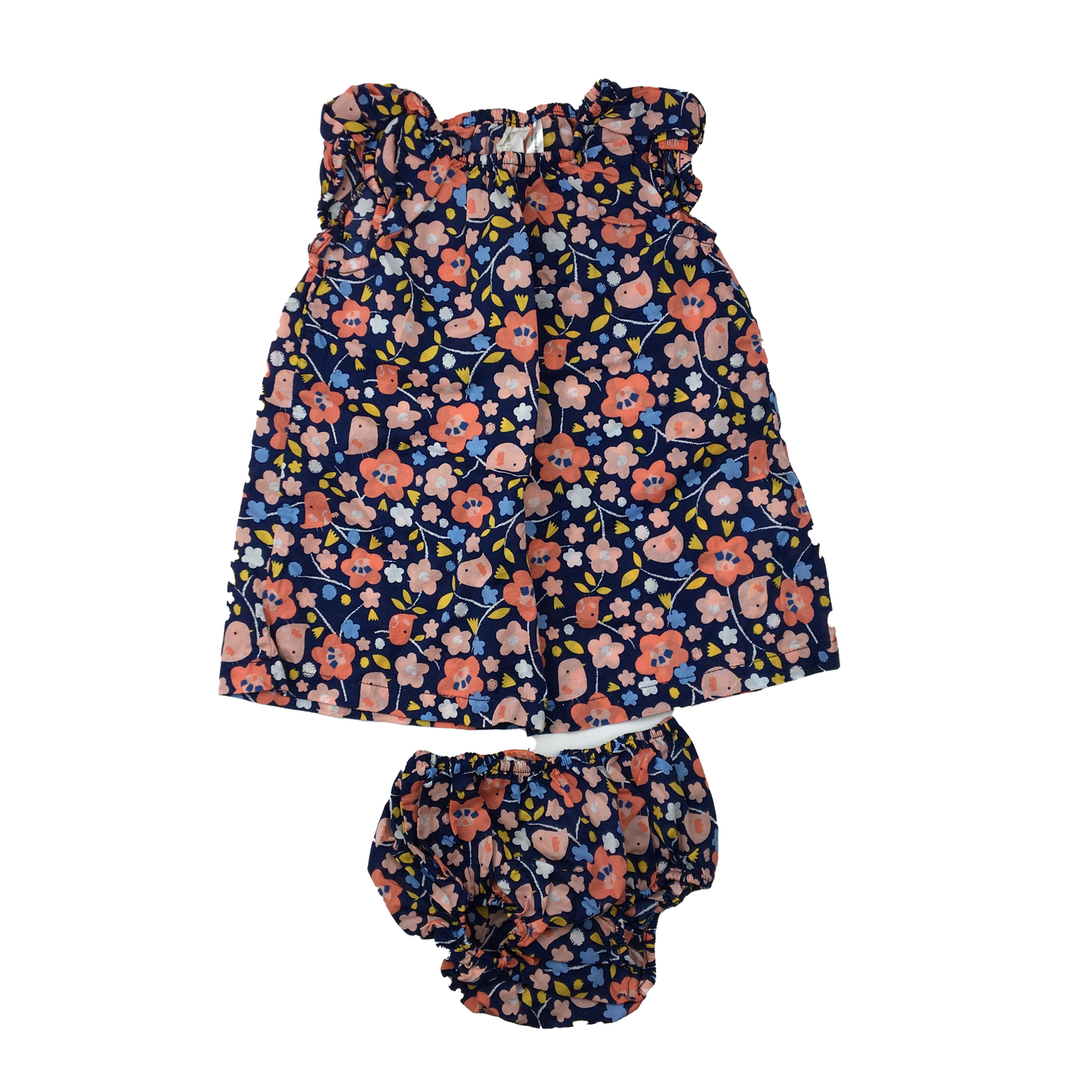 H&M Multicoloured Floral Short Sleeve Dress with Bloomers 4-6M
