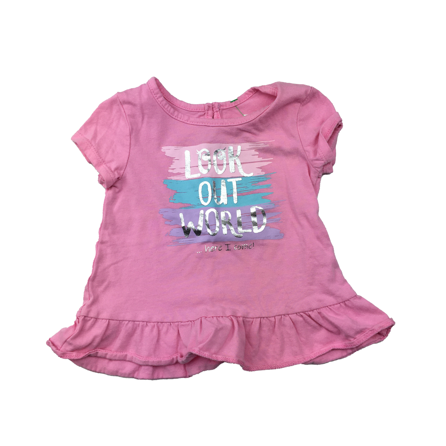 George Pink T-Shirt "Look Out World" 6-12M