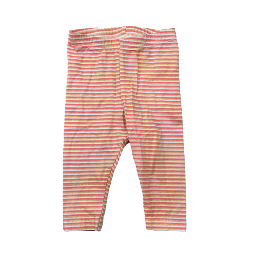 Carter's Pink Striped Leggings with Gold Thread 9M