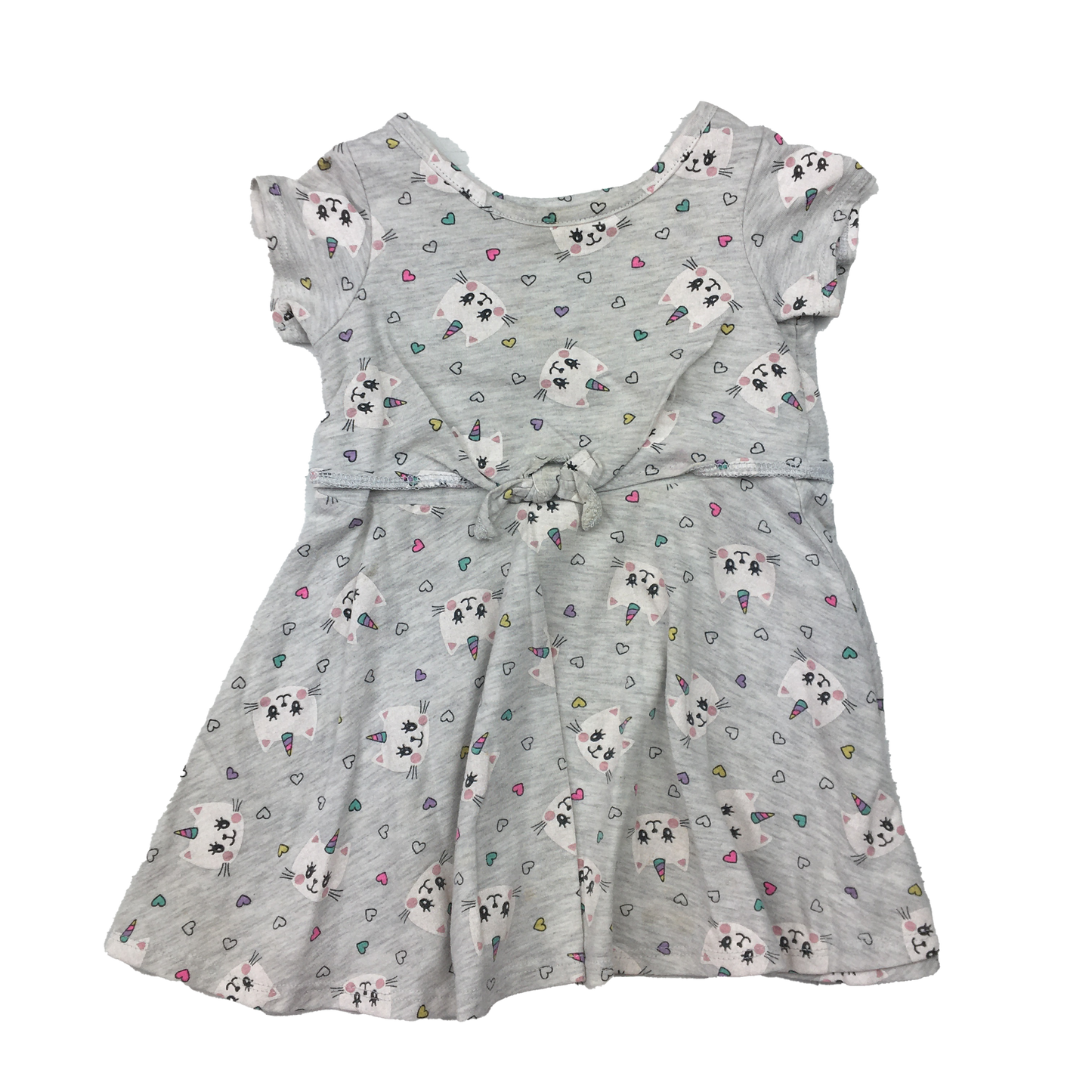 George Grey Dress with Cats 12-18M