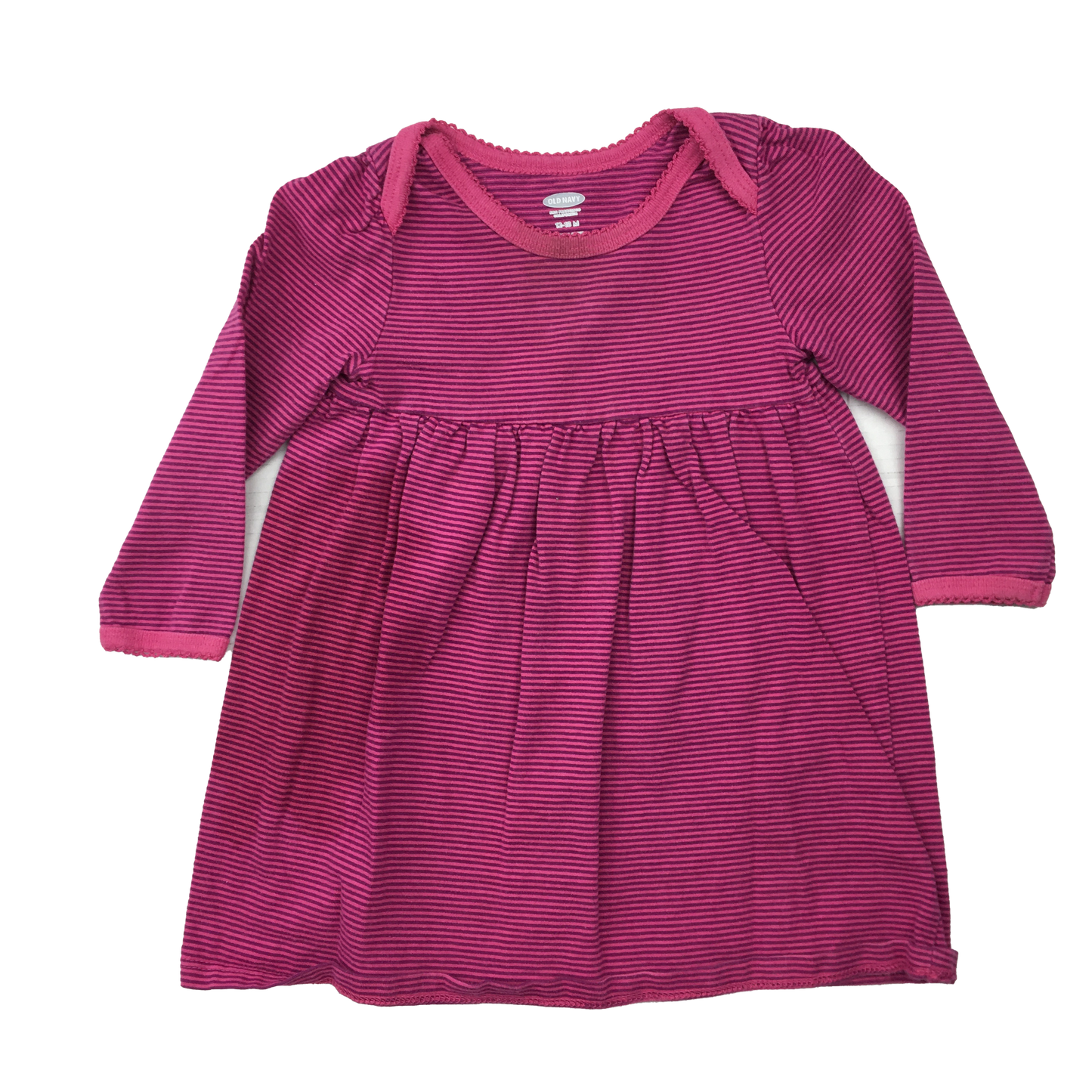 Old Navy Pink Striped Long Sleeve Dress 12-18M