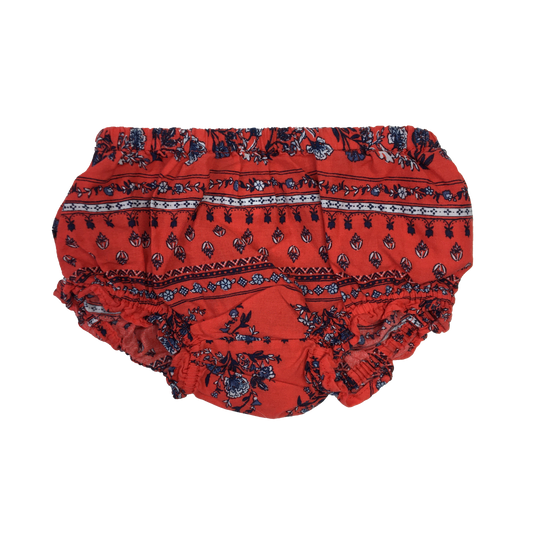 Old Navy Red Bloomers with Navy Pattern 0-3M