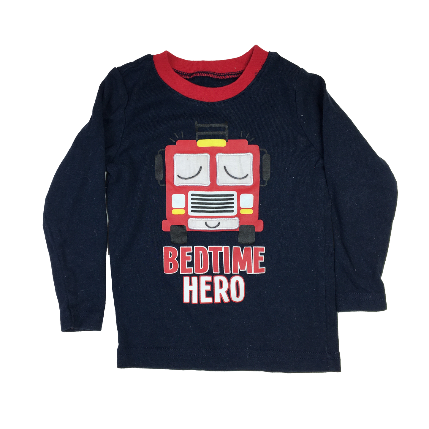 George Navy Long Sleeve PJ Top with "Bedtime Hero" 18-24M