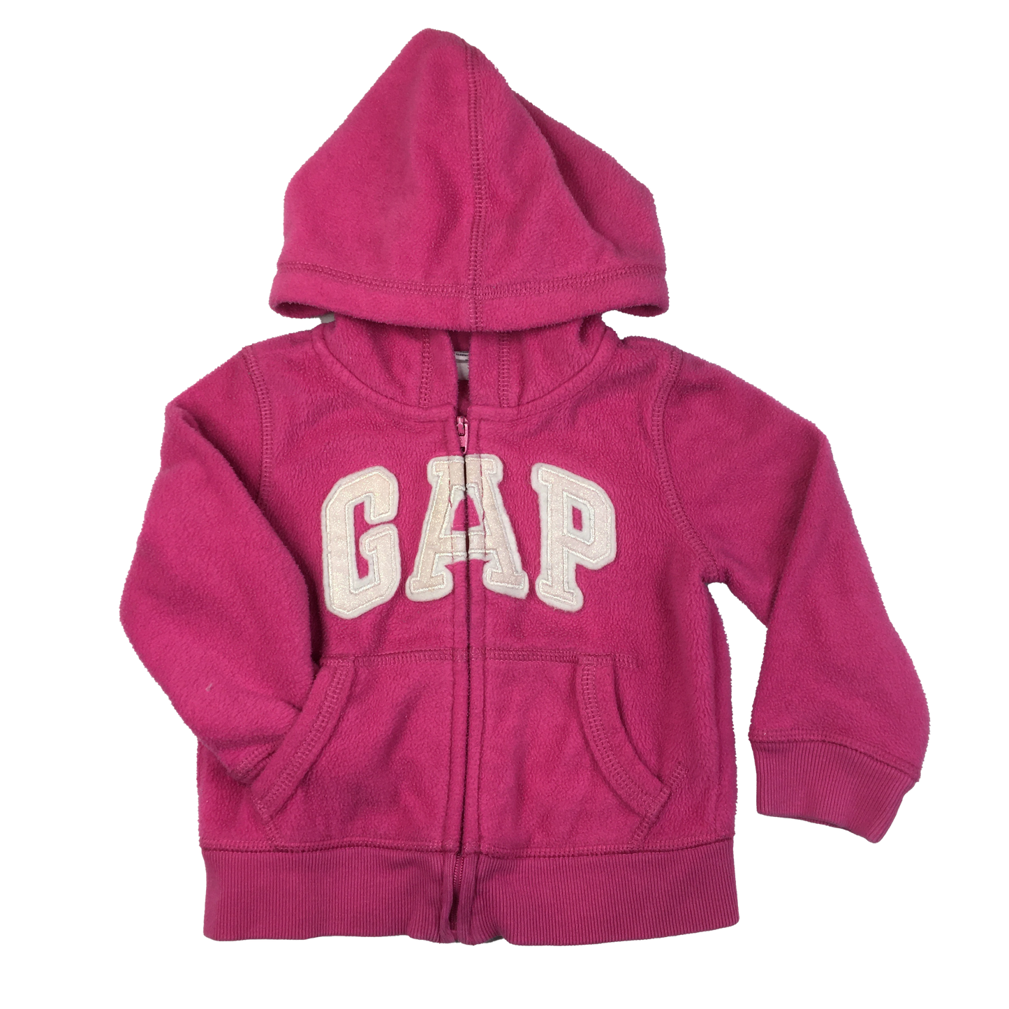 Baby Gap Pink Fleece Hooded Zip-Up Sweater 12-18M
