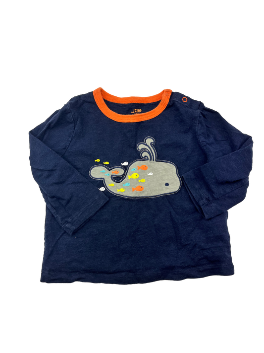 Joe Fresh Navy T-Shirt with Whale 18-24M