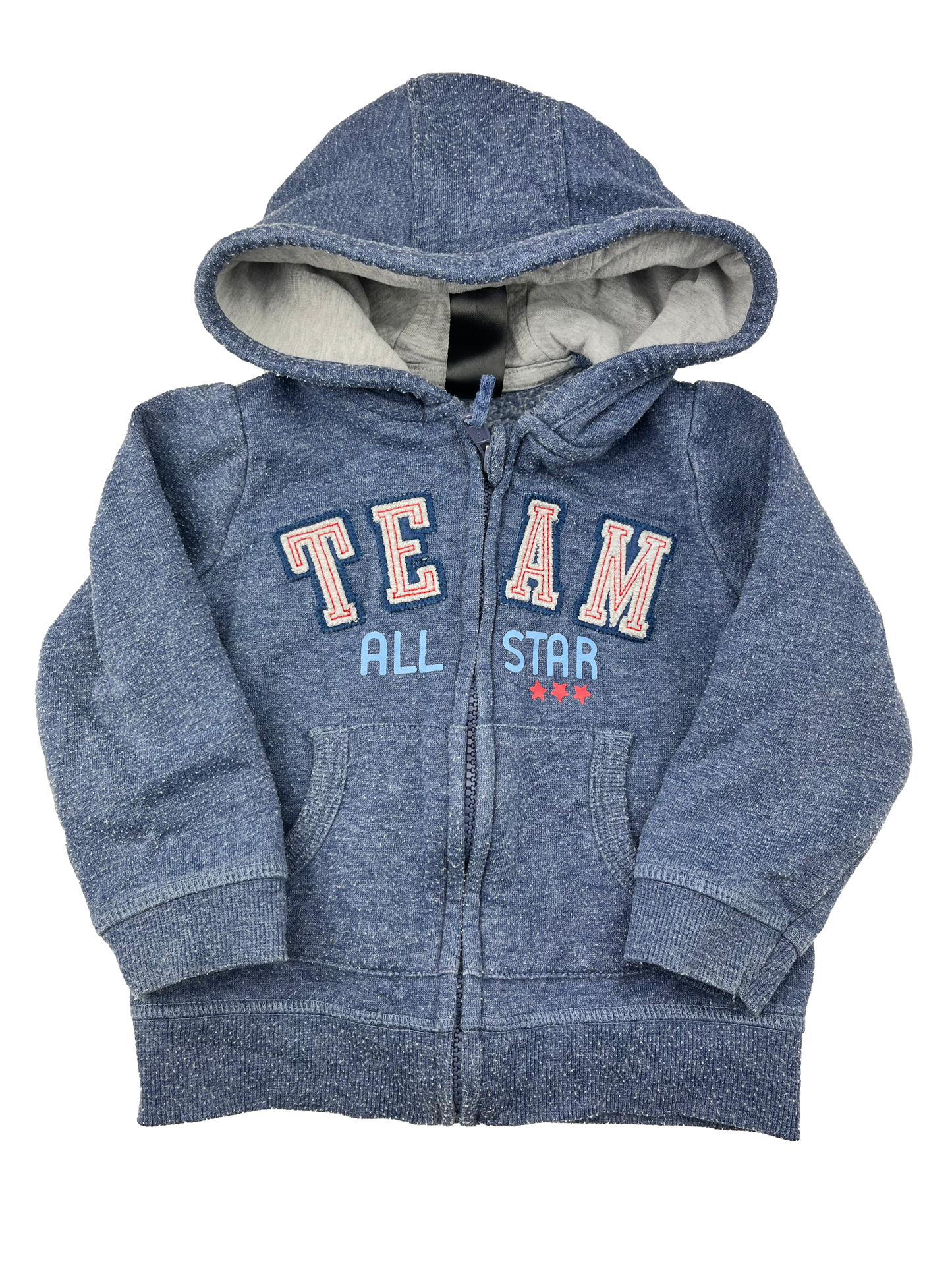 George Blue Zip-Up Hooded Sweater 12-18M