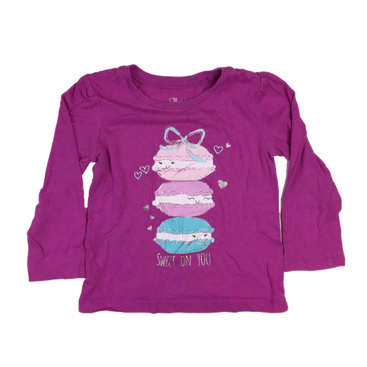 The Children's Place Pink Long Sleeve with Macaroons 2T