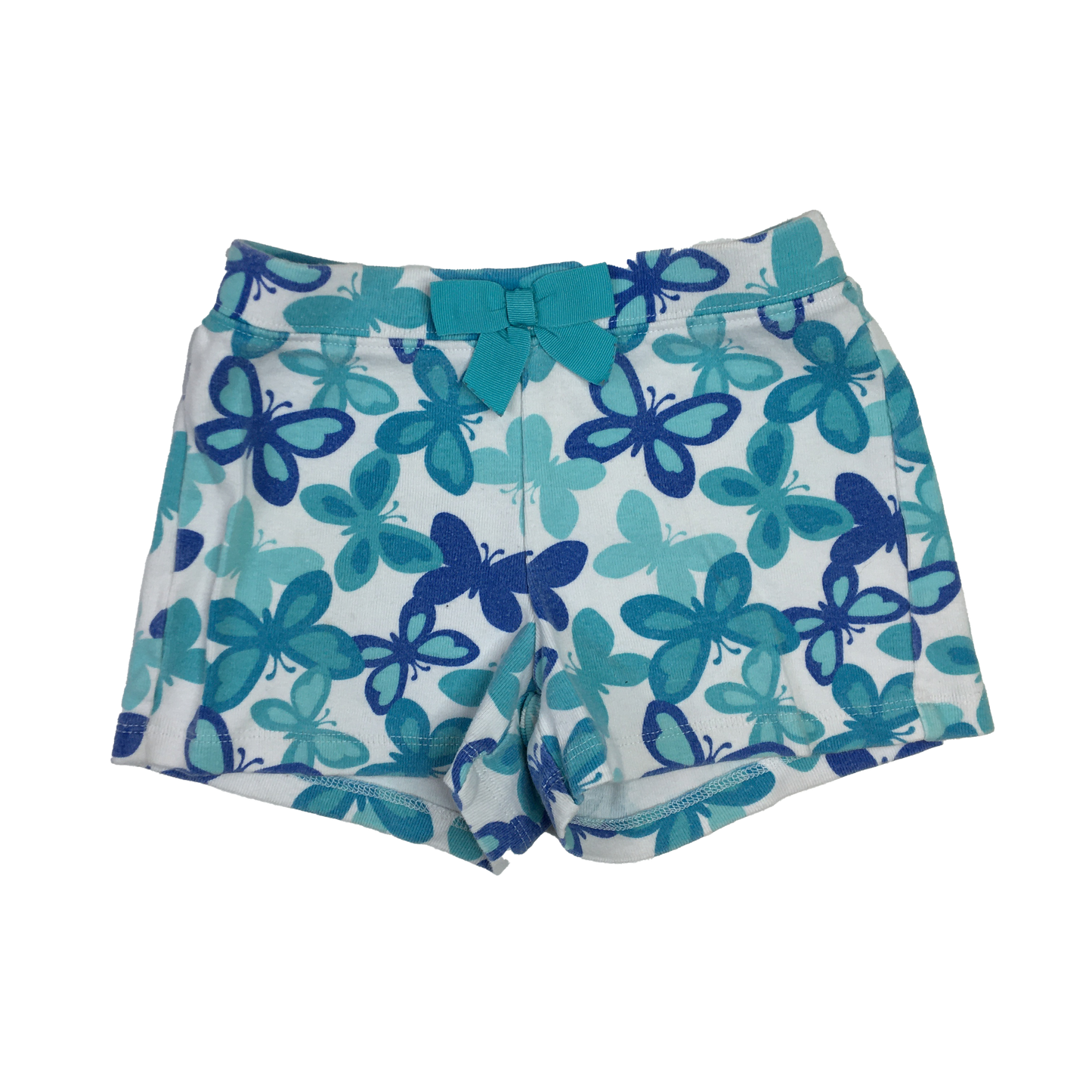 Gymboree White Pull-On Shorts with Blue Butterflies 3T