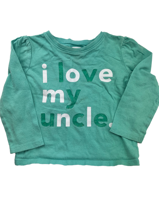 Old Navy Turquoise "I Love My Uncle" 18-24M