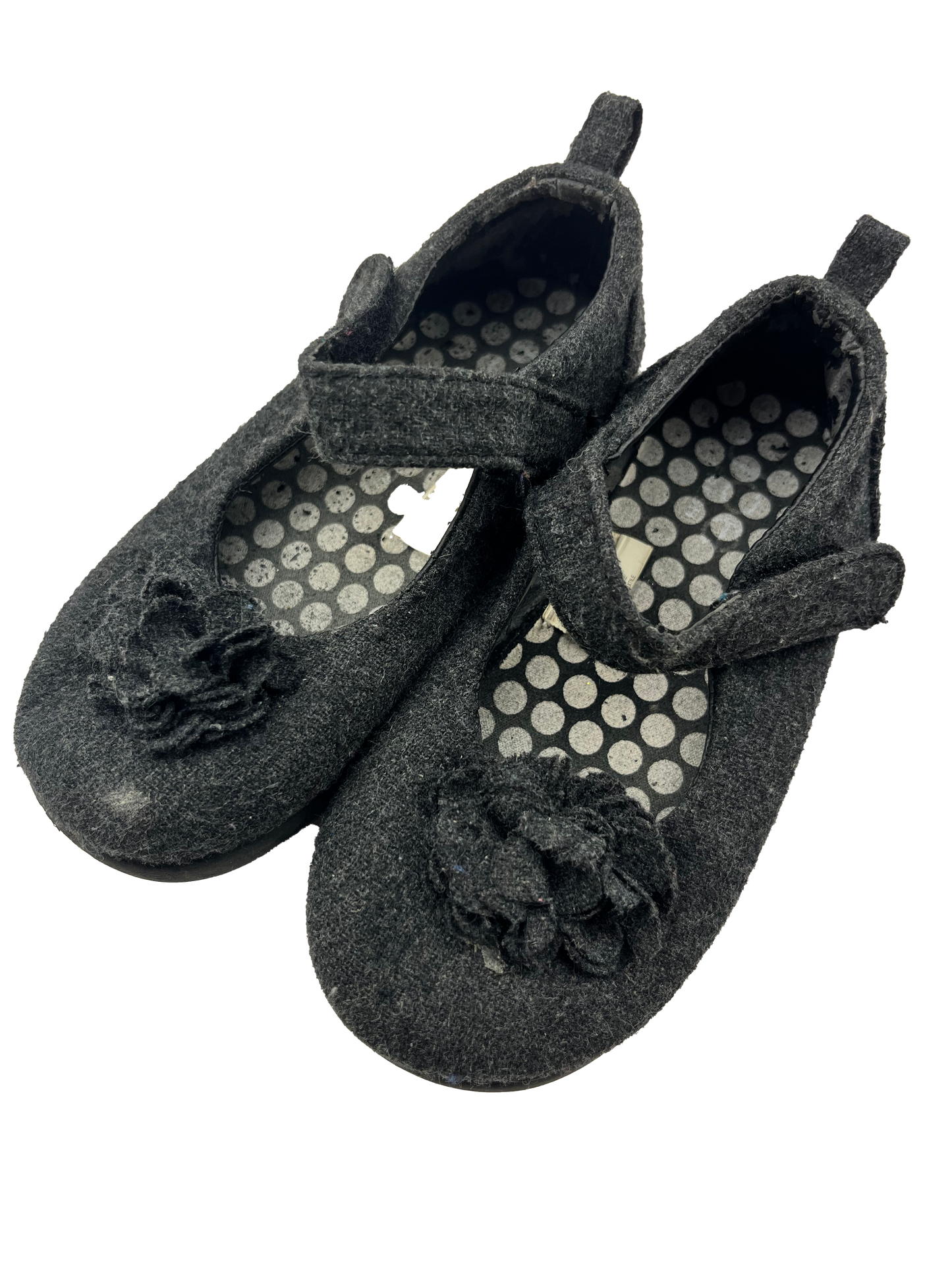 Charcoal Ballet Flat with Flower 9