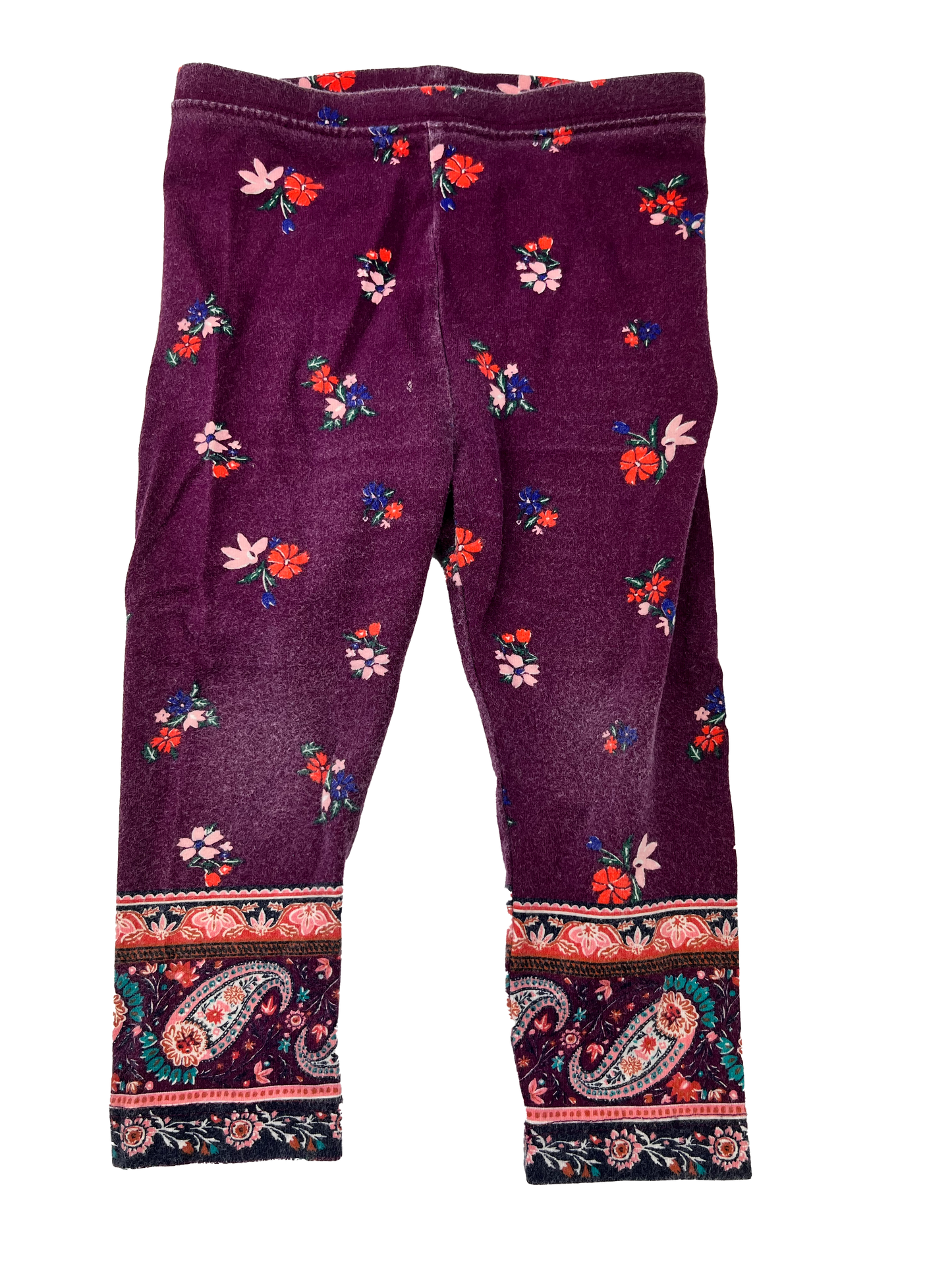 Old Navy Purple Leggings with Paisley 18-24M