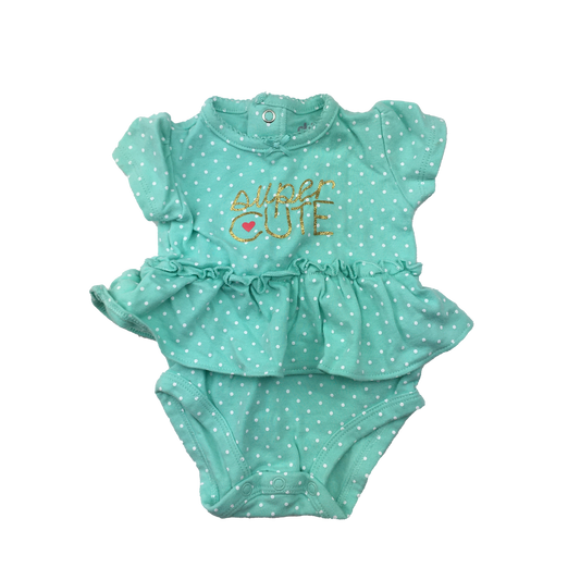 Child of Mine Turquoise Body Suit Dress  "Super Cute" 0-3M