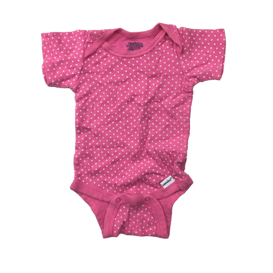 Gerber Pink Onesie with White Polka Dots 0-3M