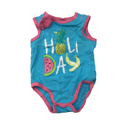 Monkey Bars Turquoise Tank Top Onesie  "Holiday"