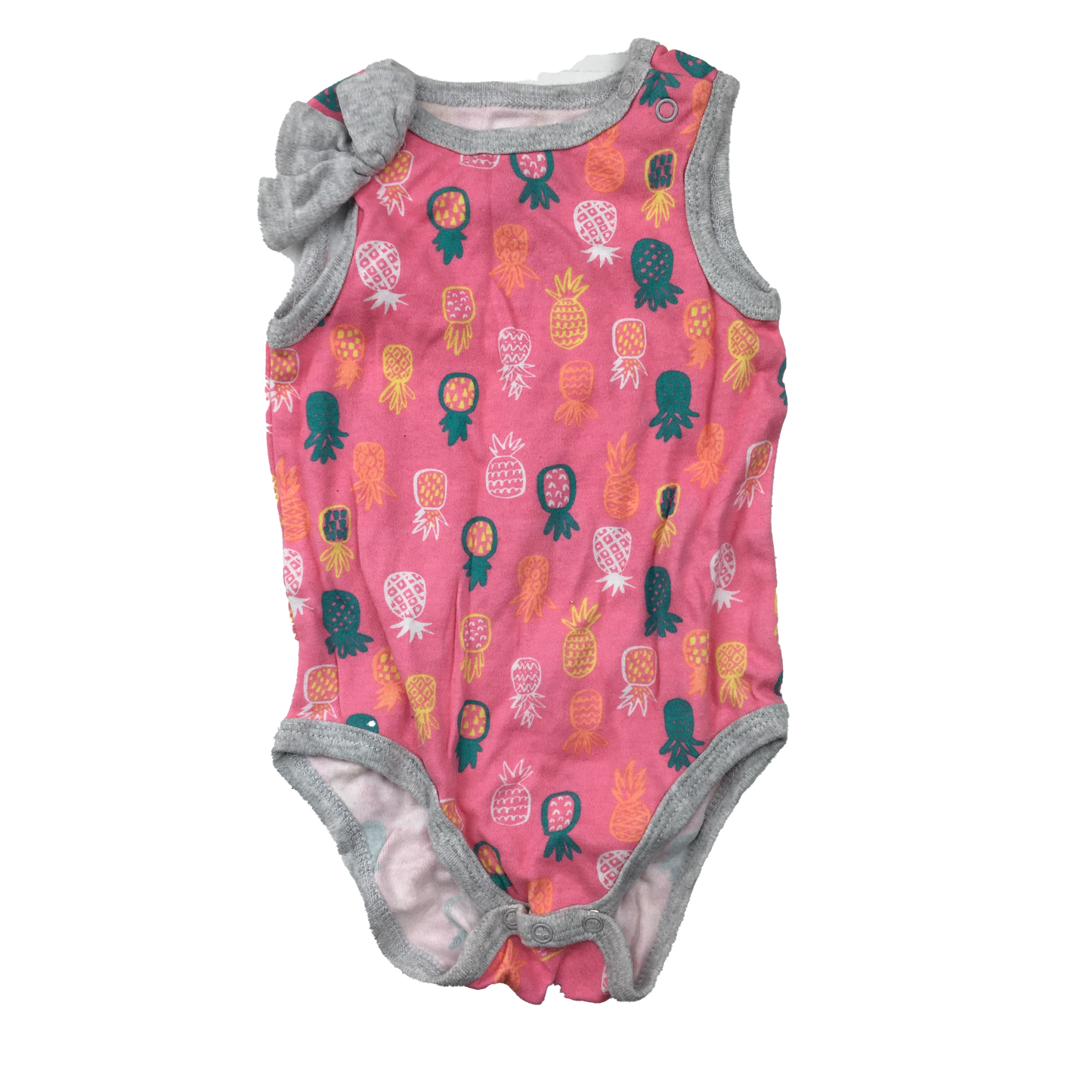 Monkey Bars Pink Tank Top Onesie with Pinapples 0-3M