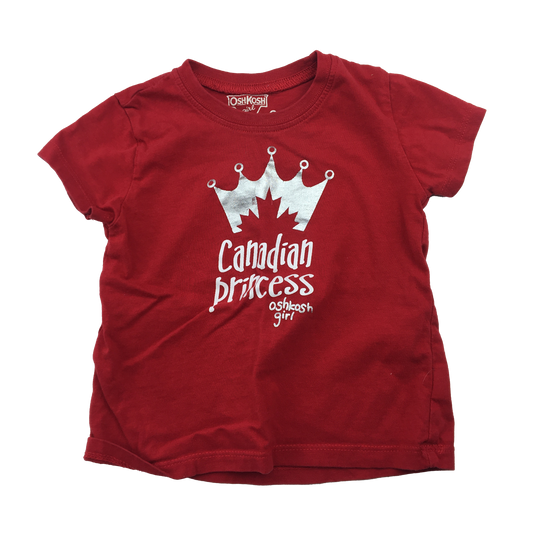 OshKosh Red T-Shirt with "Canadian Princess" 24M